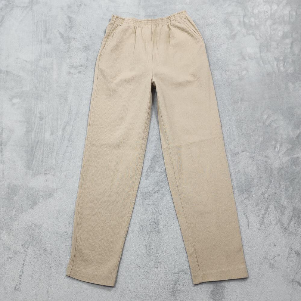 Vintage Blair Pants Womens 8 Beige Pull On Straight Tapered Leg Crepe Casual